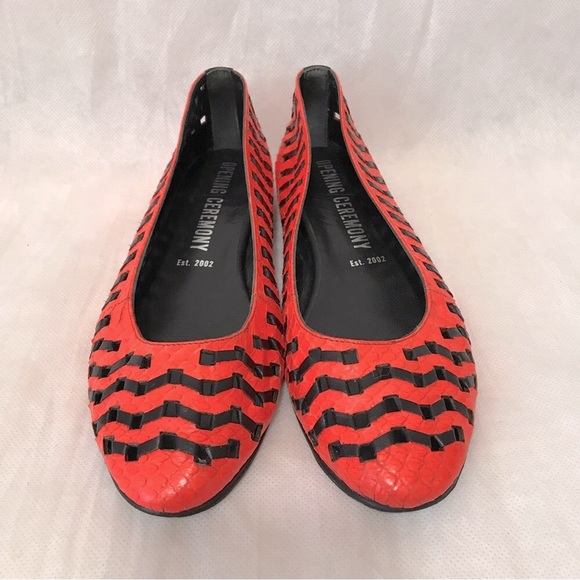 Neon orange woven flats - Picture 8 of 10